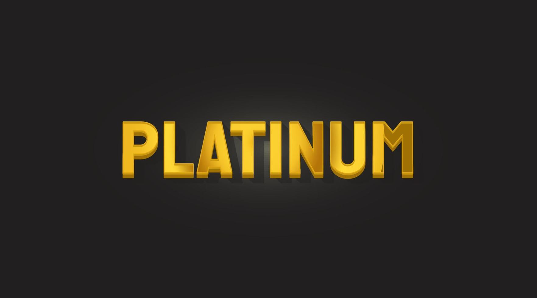 Typography Text Effect - Platinum Word Slogan Editable. Effects Can be applied in the Graphic Styles Panel. vector