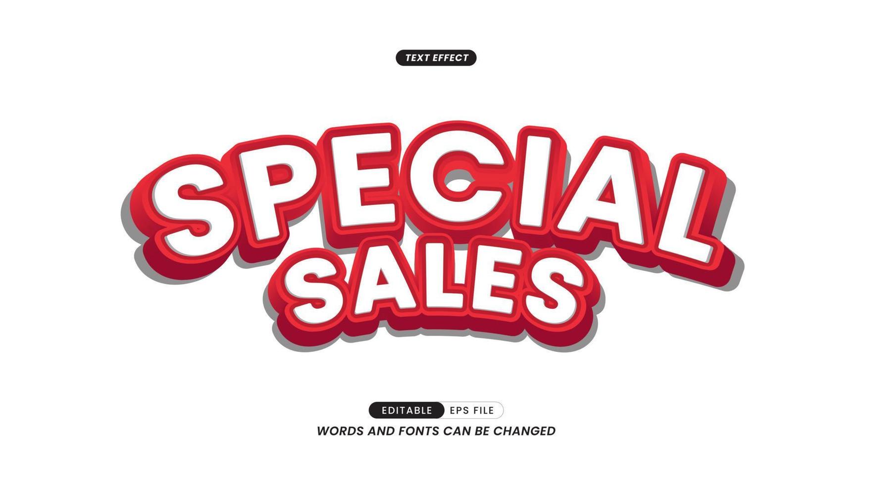 efectos de texto: texto de eslogan de ventas especial editable. vector