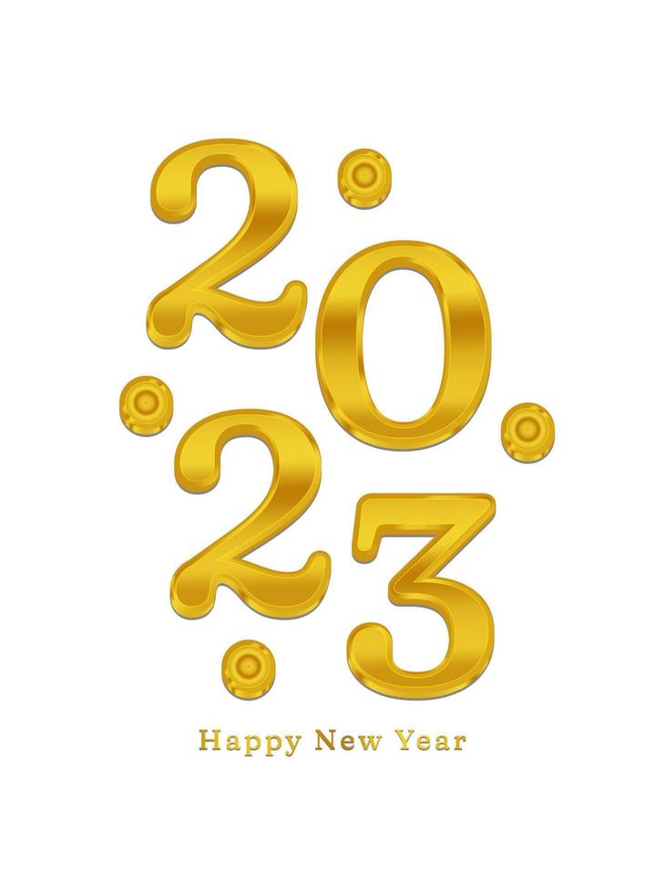 Happy New Year 2023 Typography Design. Greeting Card, Poster, Background. Vector Illustration.
