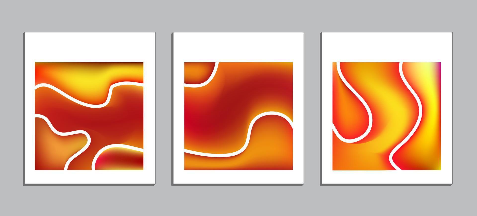 Social Media Post Template With Intersecting Orange Yellow Gradient Mesh Colors. Canvas Size 1000px x 1000px vector