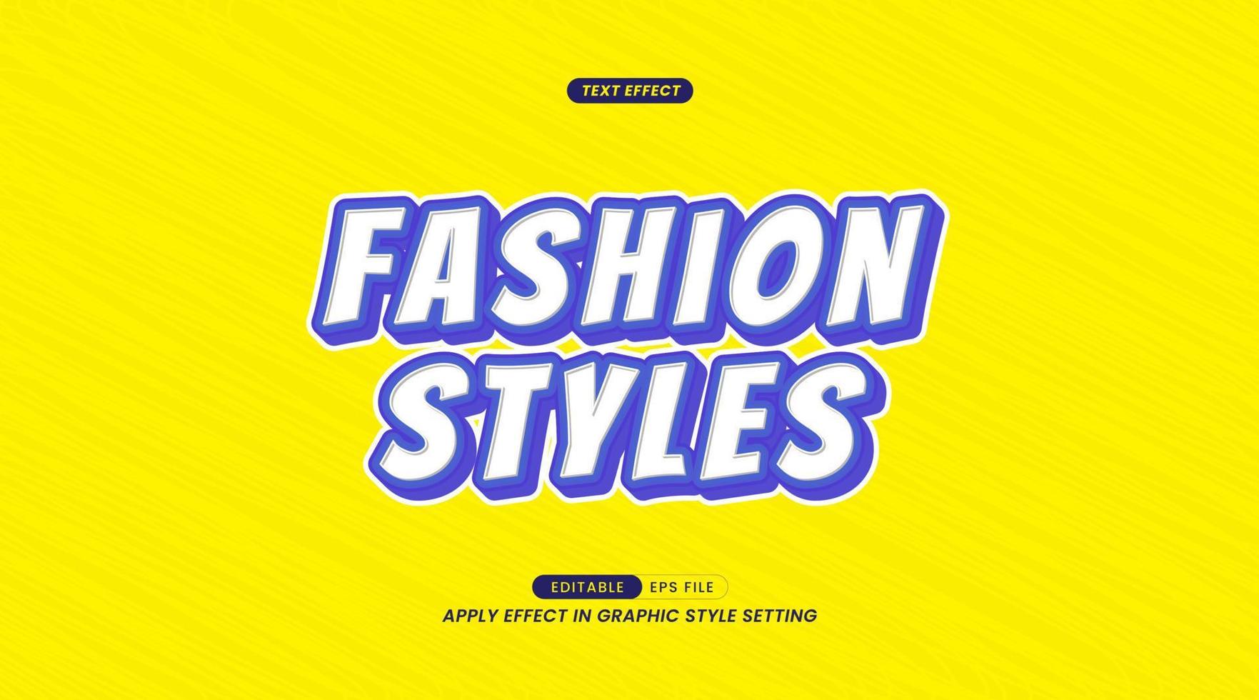 Editable Text Effects - Fashion Slogan Styles with Background vector