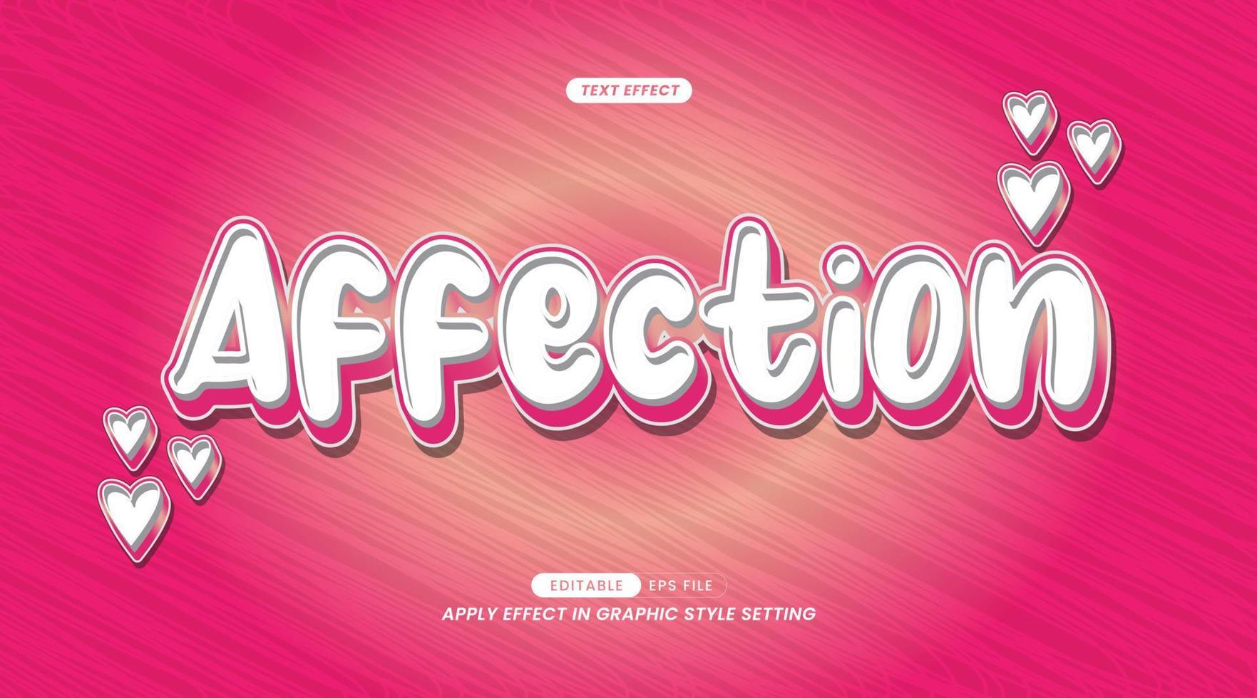 Editable Text Effect - Affection Slogan with Background vector