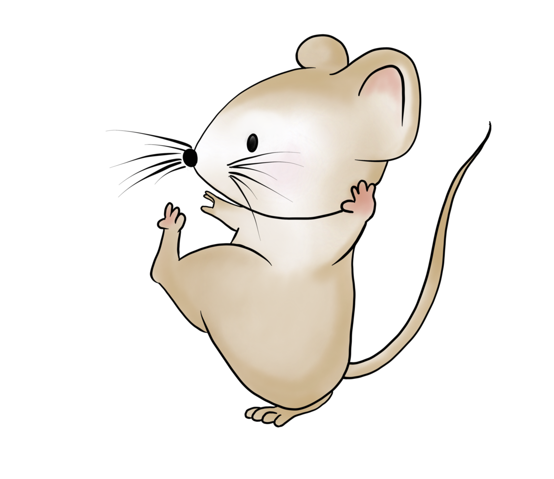 schattig, klein, dik bruin tekening tekenfilm muis karakter handelen als opdrachten en dansen. isoleren waterverf afbeelding. png