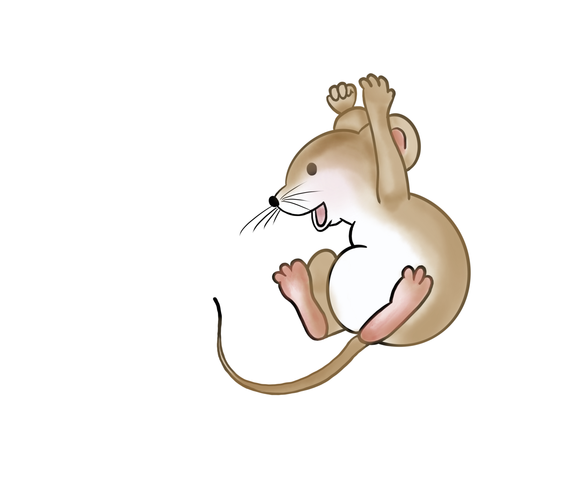 Free Little cute big ears, brown doodle cartoon mouse character is jumping  and enjoy emotion. Isolate watercolor image. 16330071 PNG with Transparent  Background