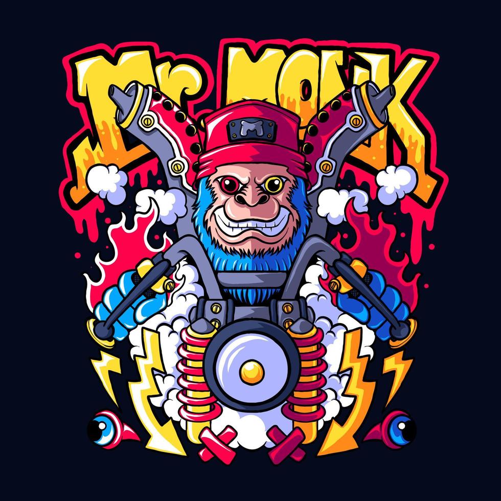 mr monkey the rider vector