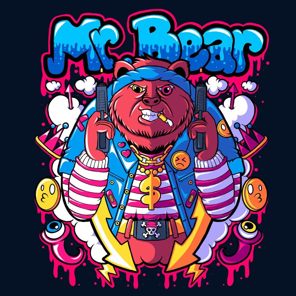 mr bear illustration vector