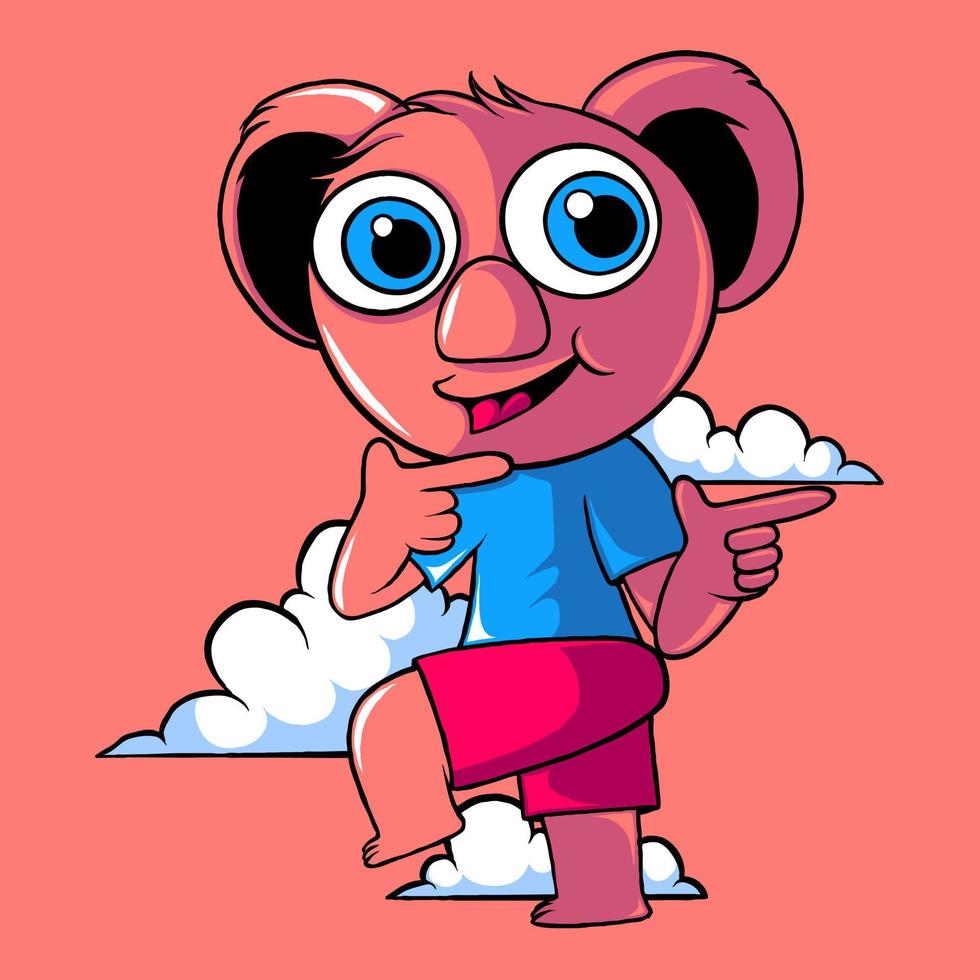 funny koala illustration vector