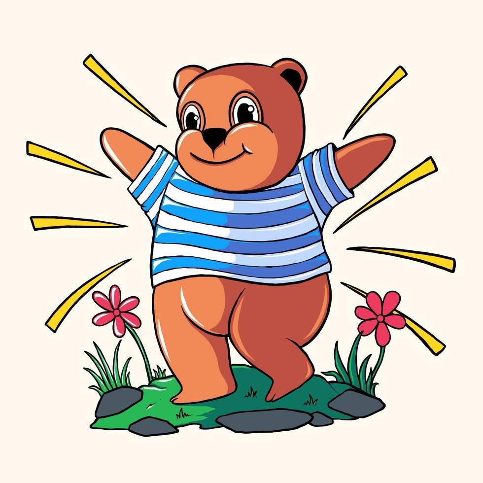 ilustración de oso bailando vector