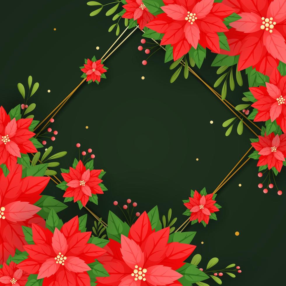 Poinsettia Floral Ornament Background vector