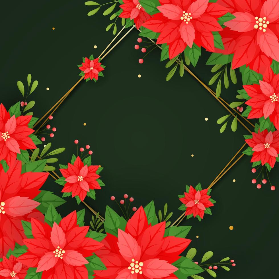 fondo de adorno floral de flor de pascua vector