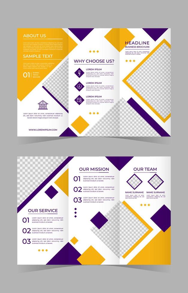 Flat Trifold Business Brochure Template vector
