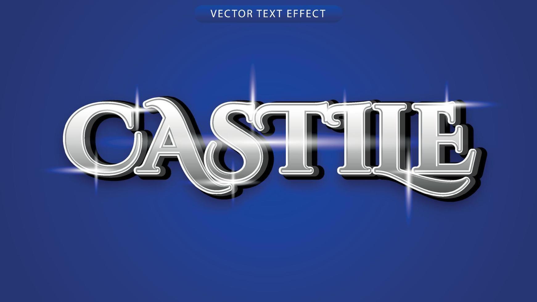 castile 3D text silver color vector file