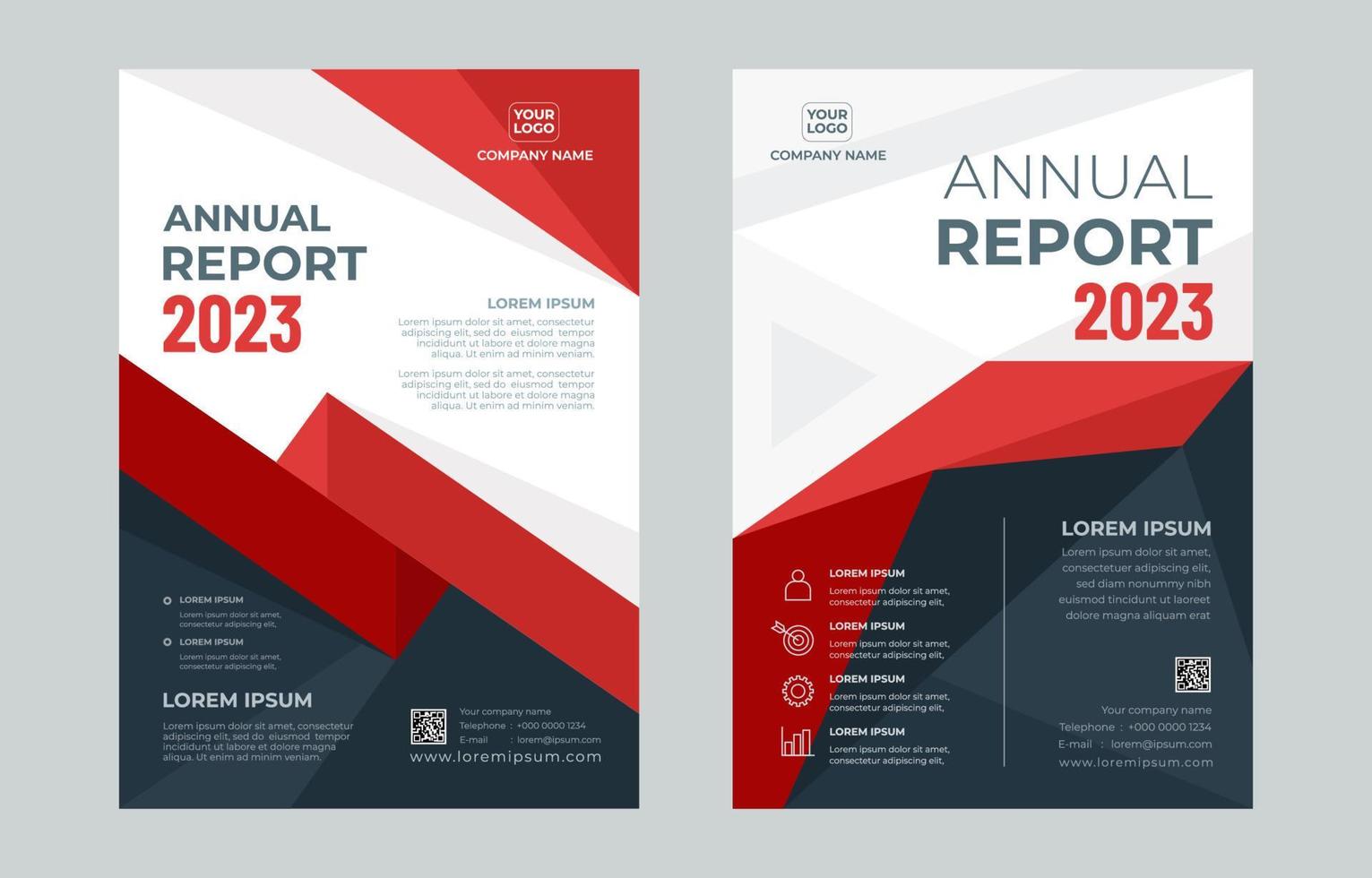 plantilla de informe anual moderno vector