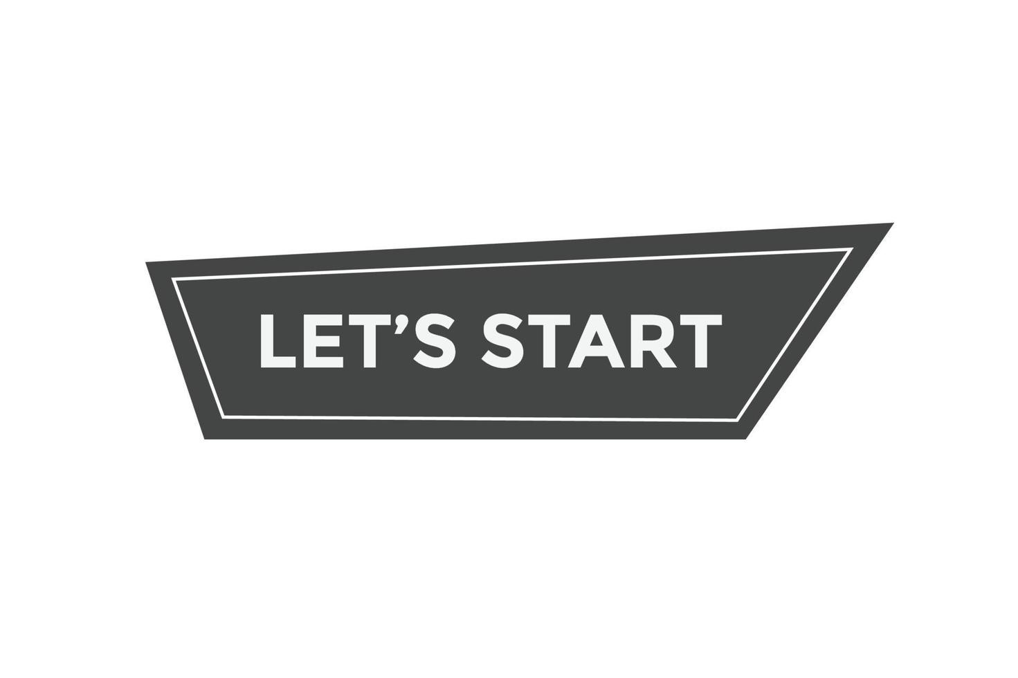 Let's start button web banner templates. Vector Illustration