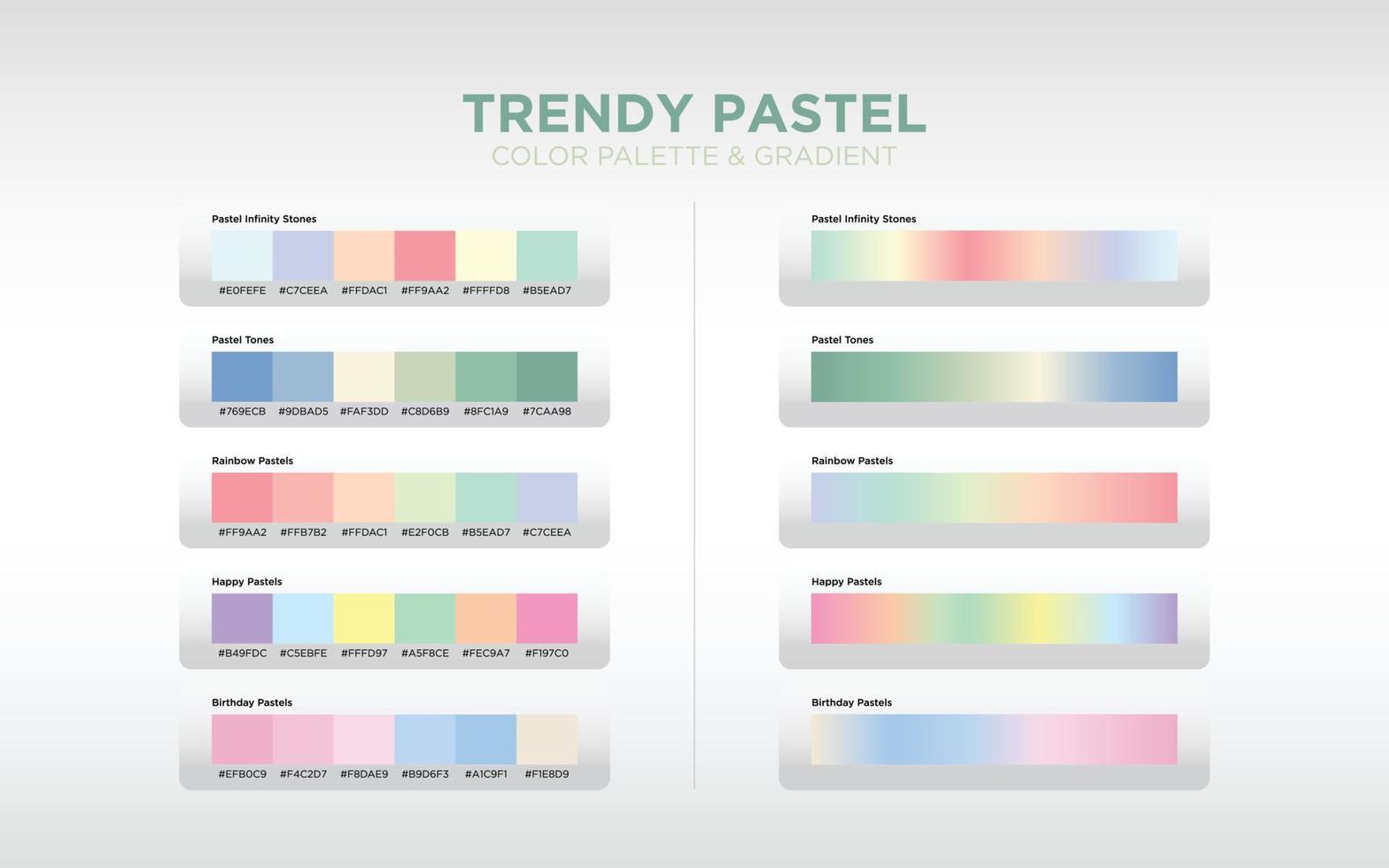 Pastel Color Palette and Gradient vector