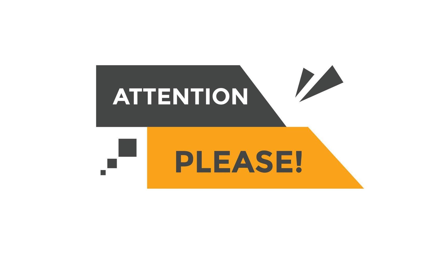 Attention please button web banner templates. Vector Illustration