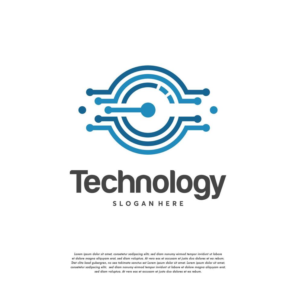 E initial Technology Logo designs template vector