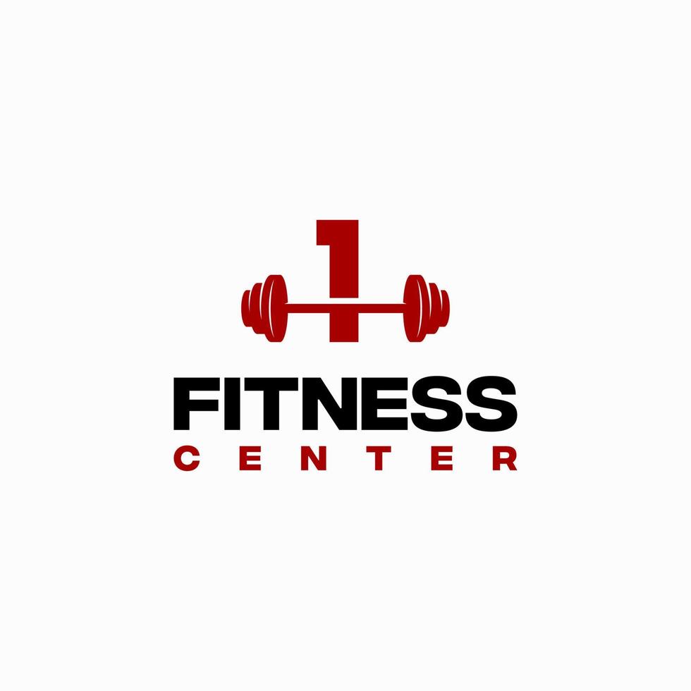 1 vector de plantilla de logotipo de centro de fitness inicial, logotipo de gimnasio de fitness