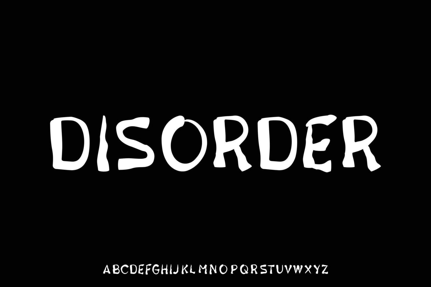 Unique irregular brush stroke font vector