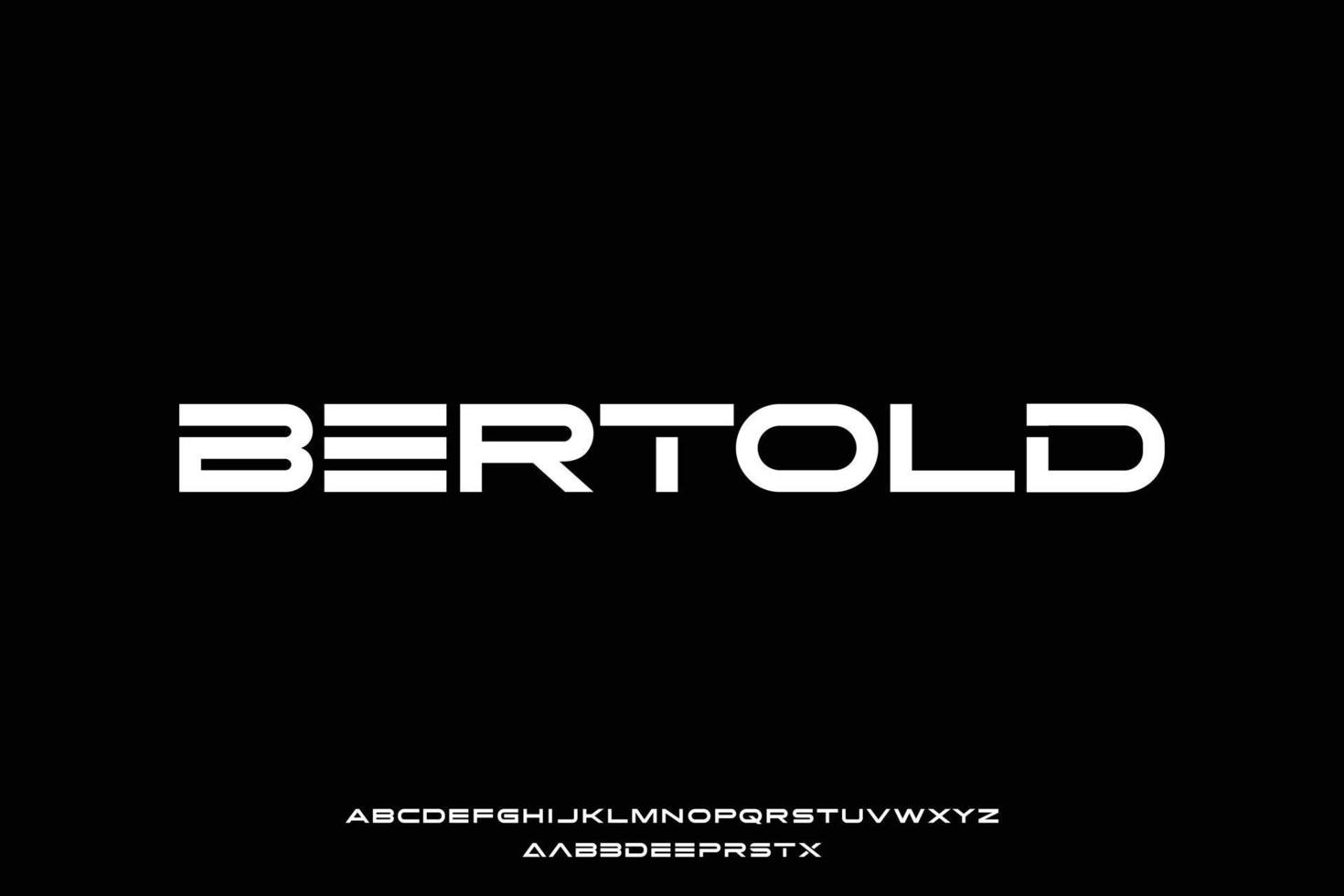 Bold extended futuristic font with alternate vector