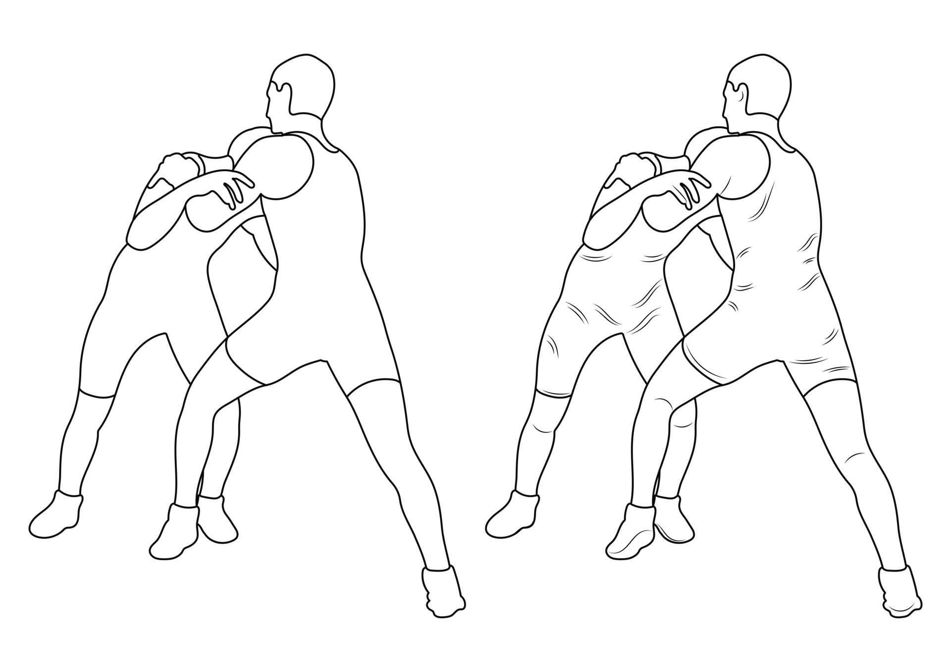 Colored hand sketch fighting judo Royalty Free Vector Image