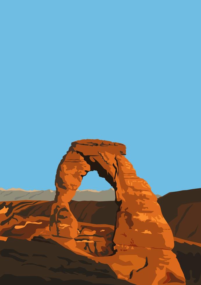 Vector Illustration Background. National Park Utah. Flat Cartoon Vector Illustration in Colored Style.