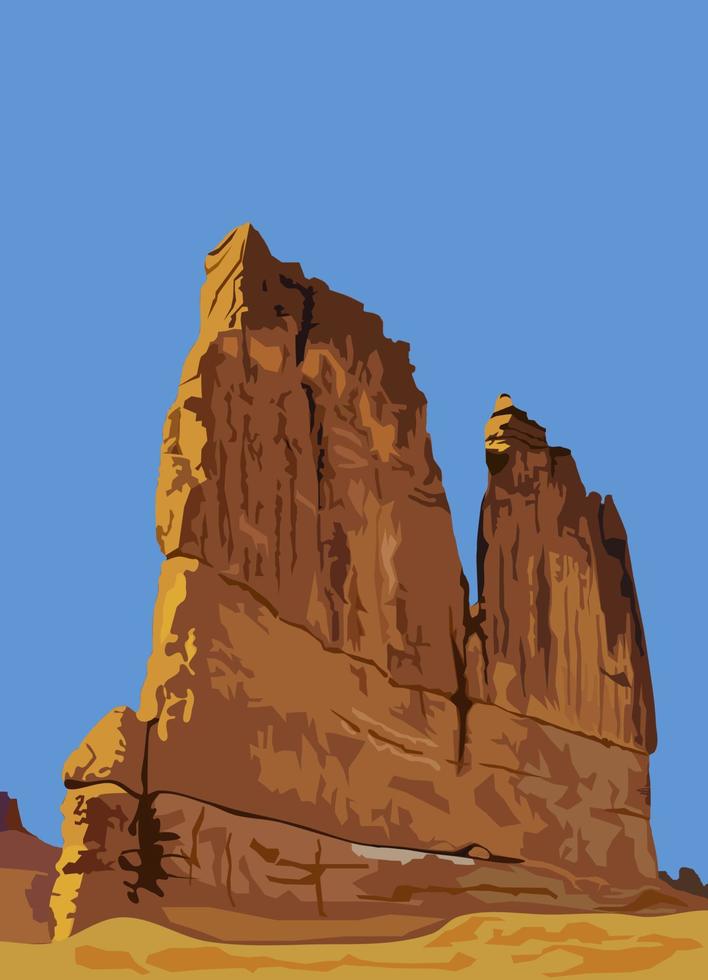 Big rock at national park vector illustration