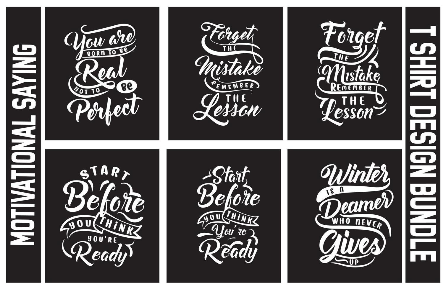 paquete de diseño de camisetas con letras, conjunto de diseño de camisetas con frases motivacionales, paquete de diseño de camisetas con tipografía vector