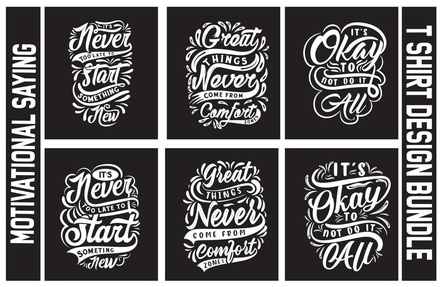 Lettering t shirt design bundle, Motivational Saying T shirt Design set, typography t shirt design bundle vector