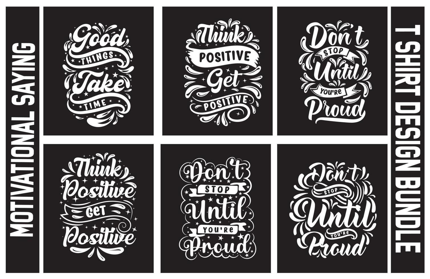 Lettering t shirt design bundle, Motivational Saying T shirt Design set, typography t shirt design bundle vector