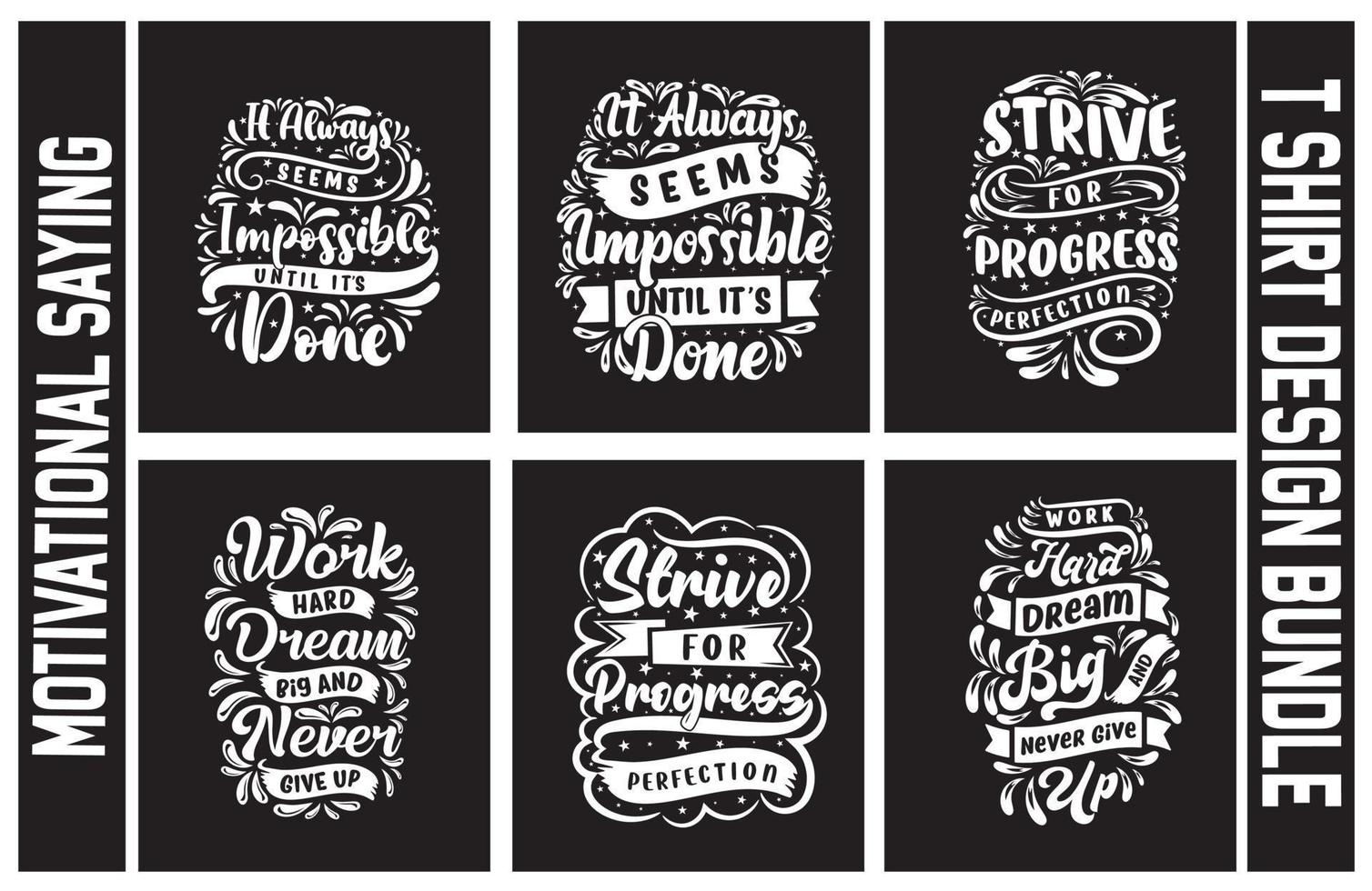 Lettering t shirt design bundle, Motivational Saying T shirt Design set, typography t shirt design bundle vector