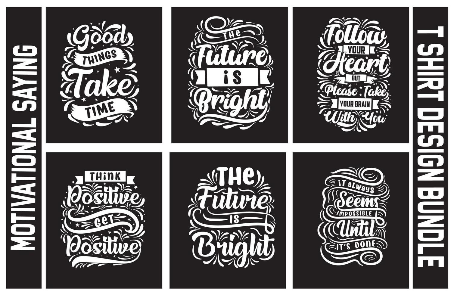 Lettering t shirt design bundle, Motivational Saying T shirt Design set, typography t shirt design bundle vector