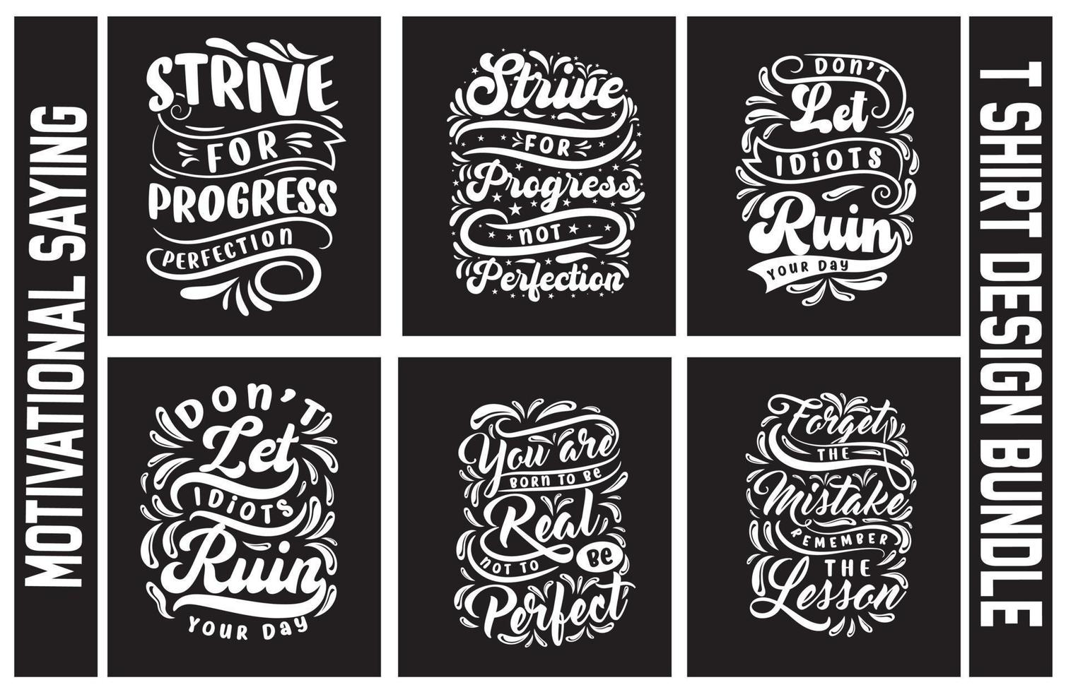 Lettering t shirt design bundle, Motivational Saying T shirt Design set, typography t shirt design bundle vector