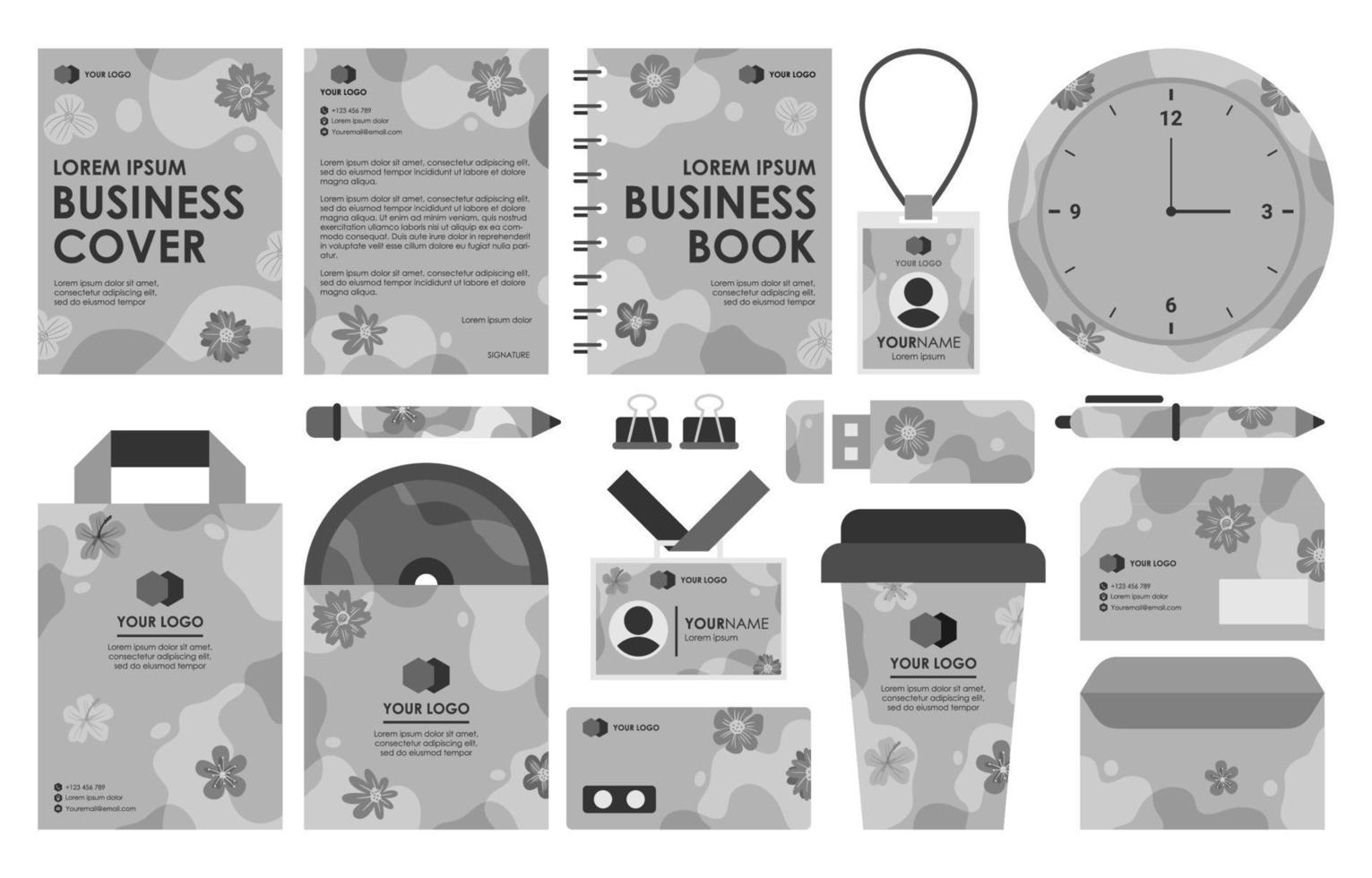 Business Kit Dark Base Colors vector