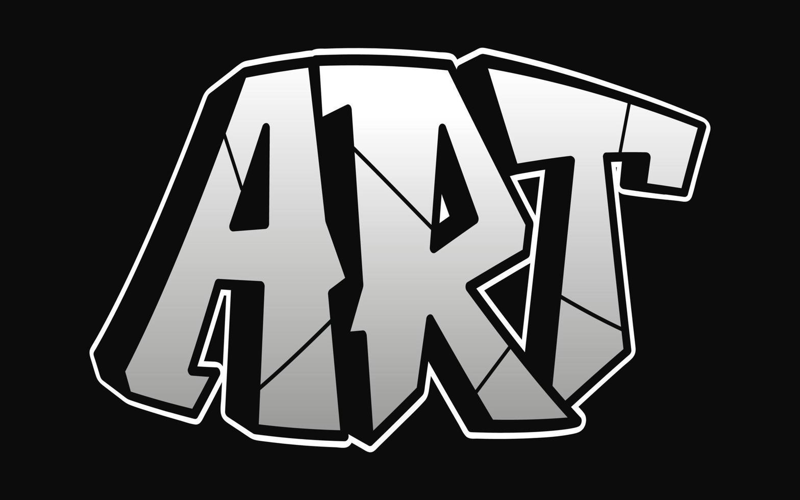 Art word graffiti style letters.Vector hand drawn doodle cartoon logo illustration.Funny cool Art letters, fashion, graffiti style print for t-shirt, poster concept vector