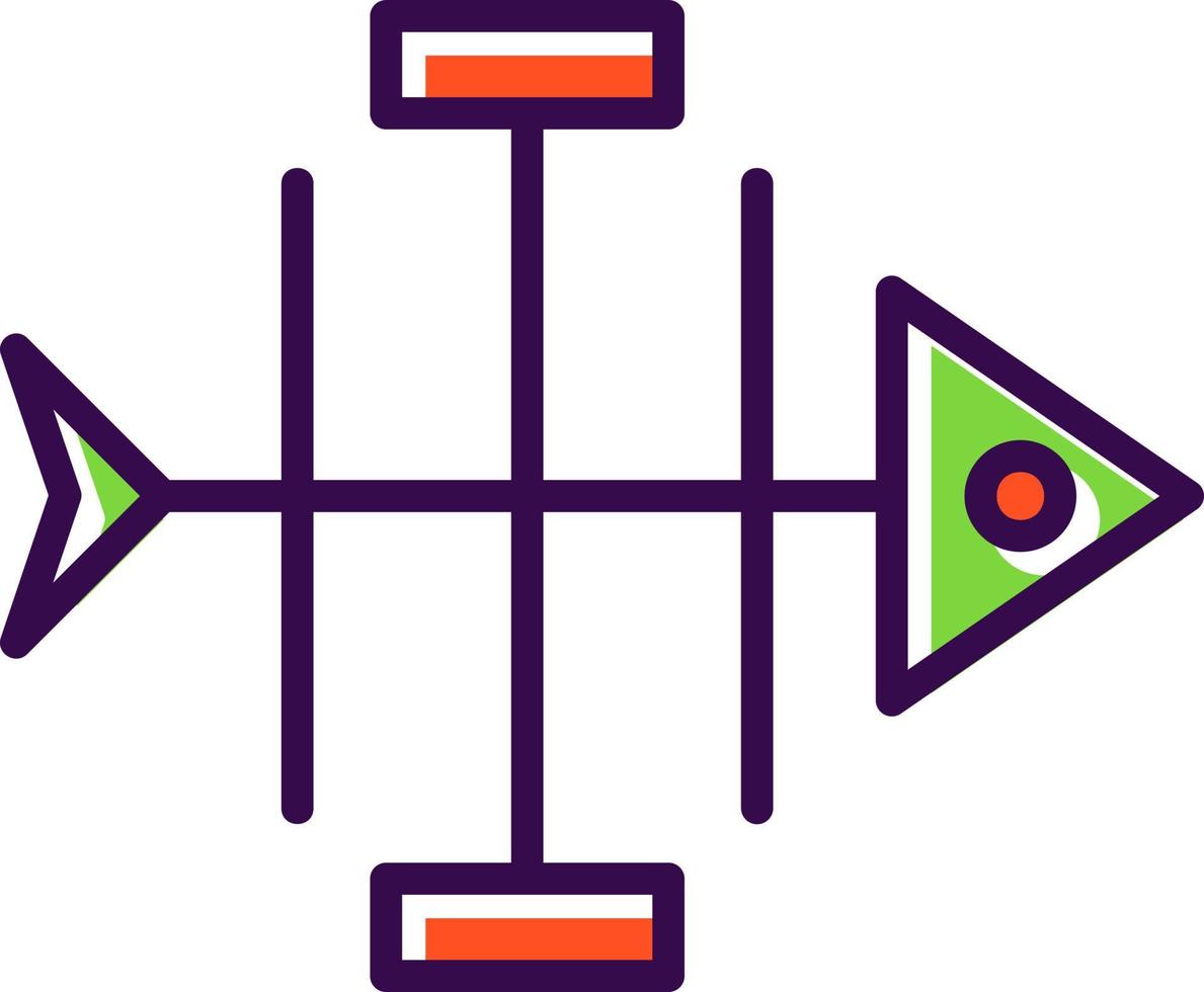 Fishbone Diagram Vector Icon Design