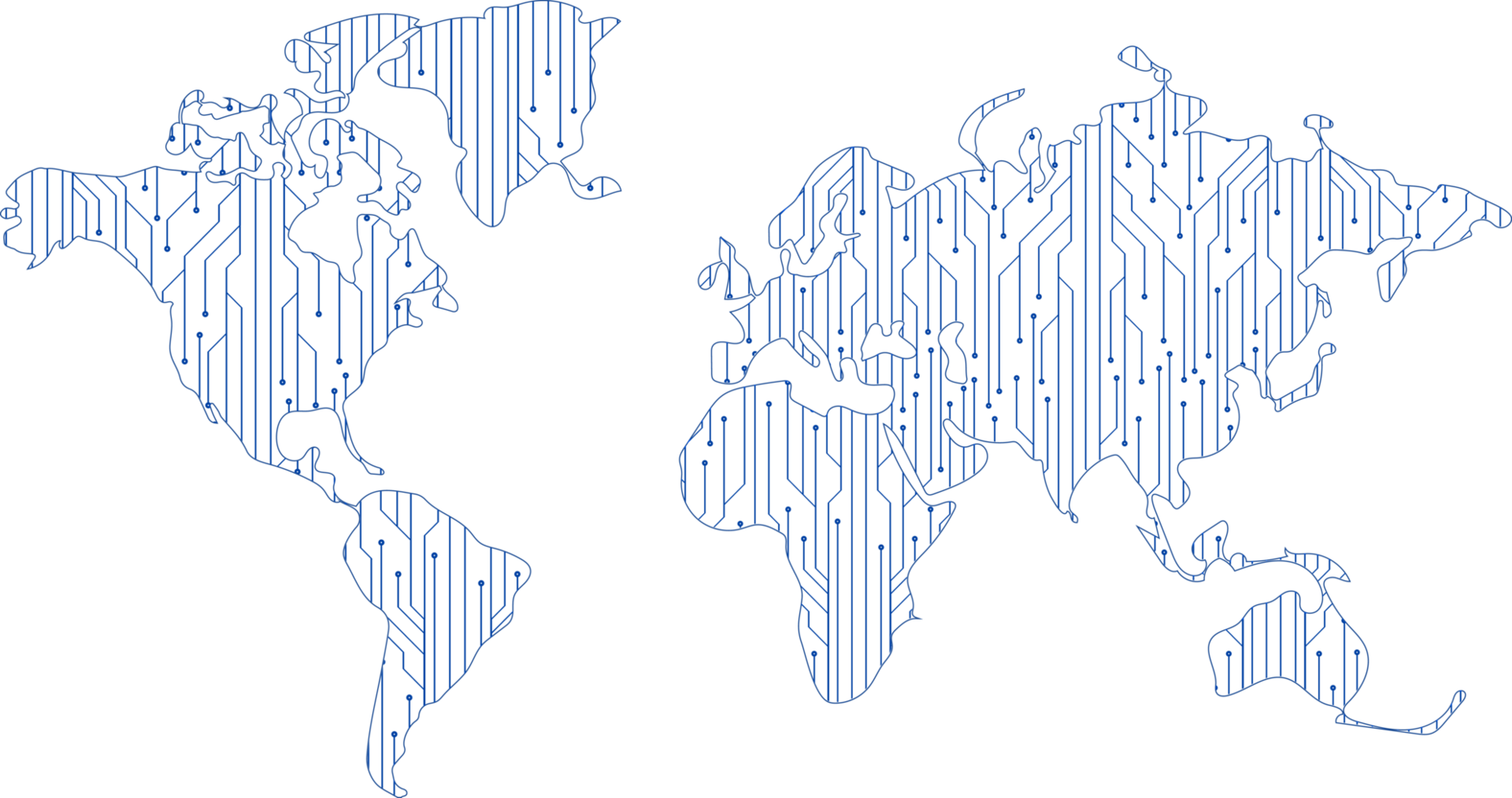 Modern Technology World Map Crop-out png