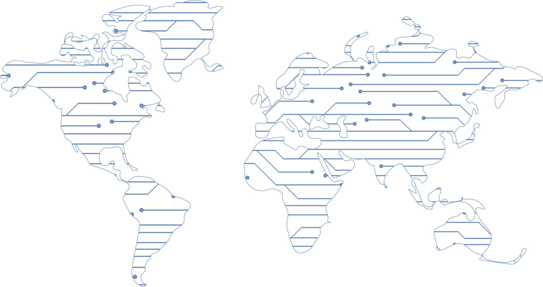 Modern Technology World Map Crop-out png