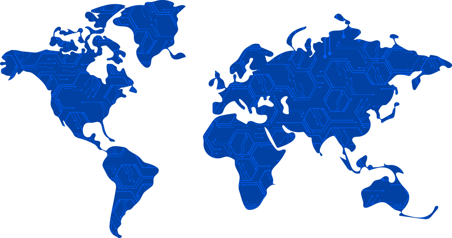 Modern Technology World Map Crop-out png