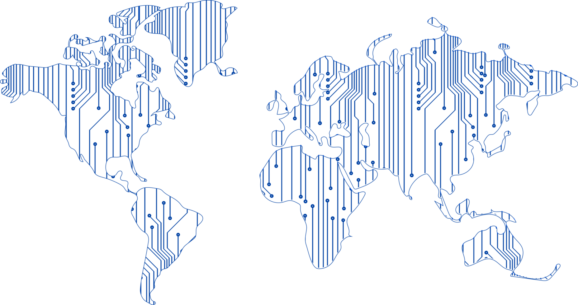 Modern Technology World Map Crop-out png