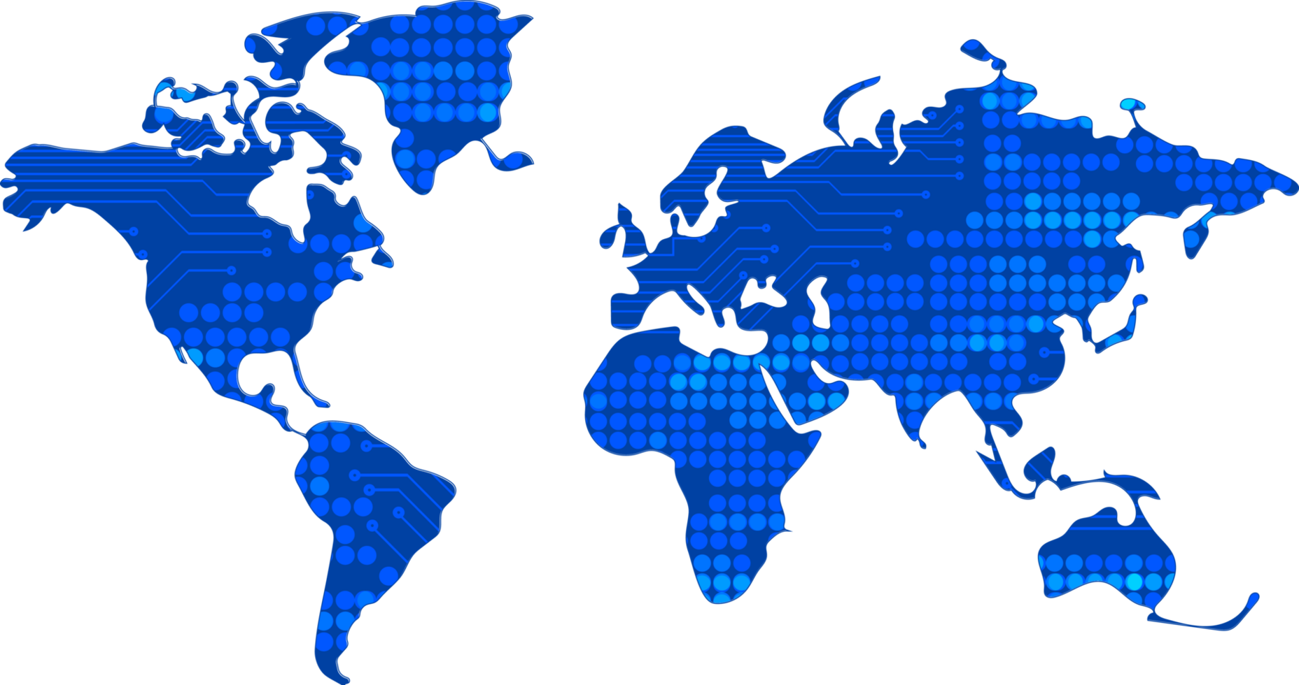 Modern Technology World Map Crop-out png