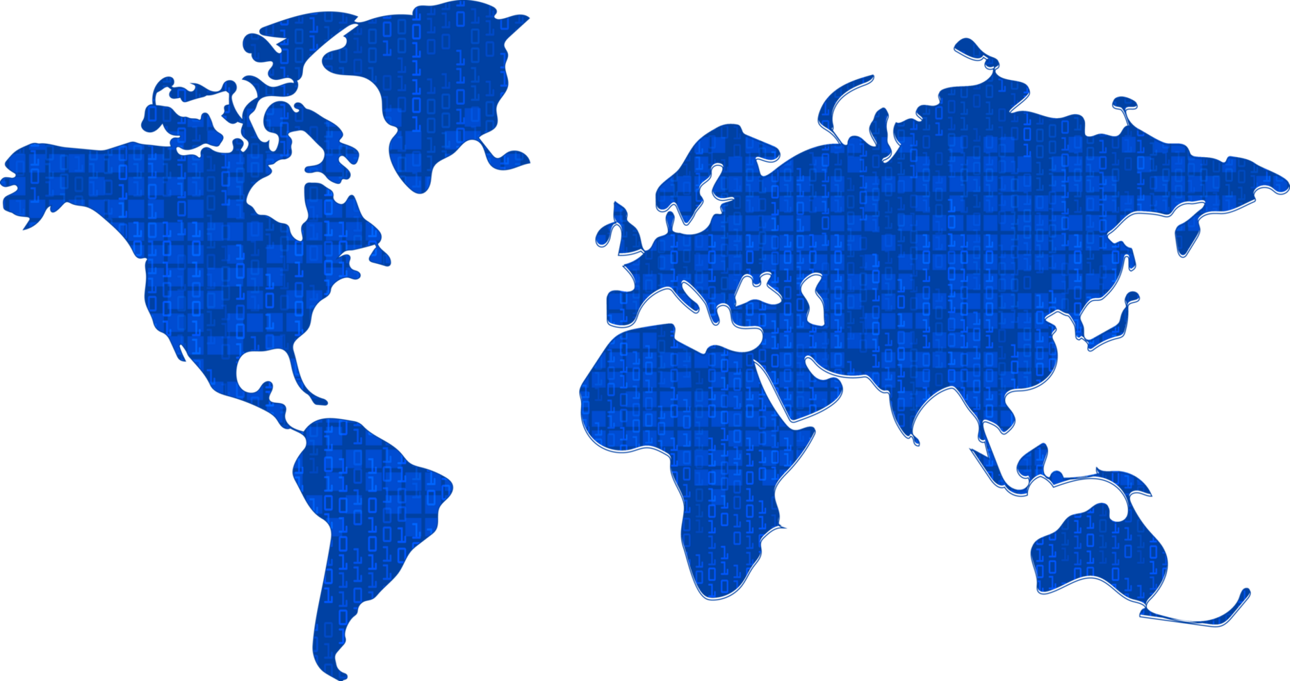 recorte de mapa mundial de tecnología moderna png