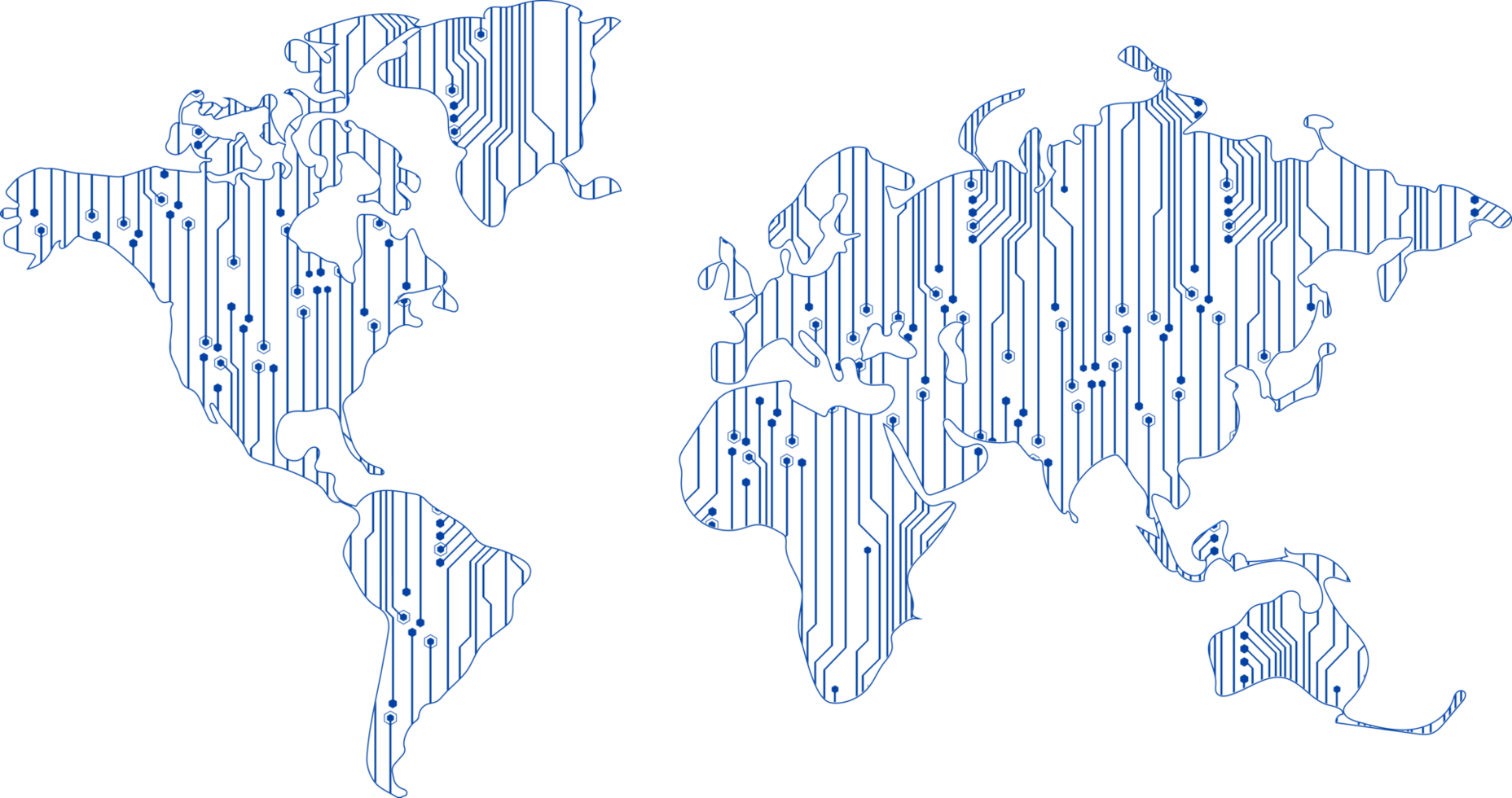 Modern Technology World Map Crop-out png