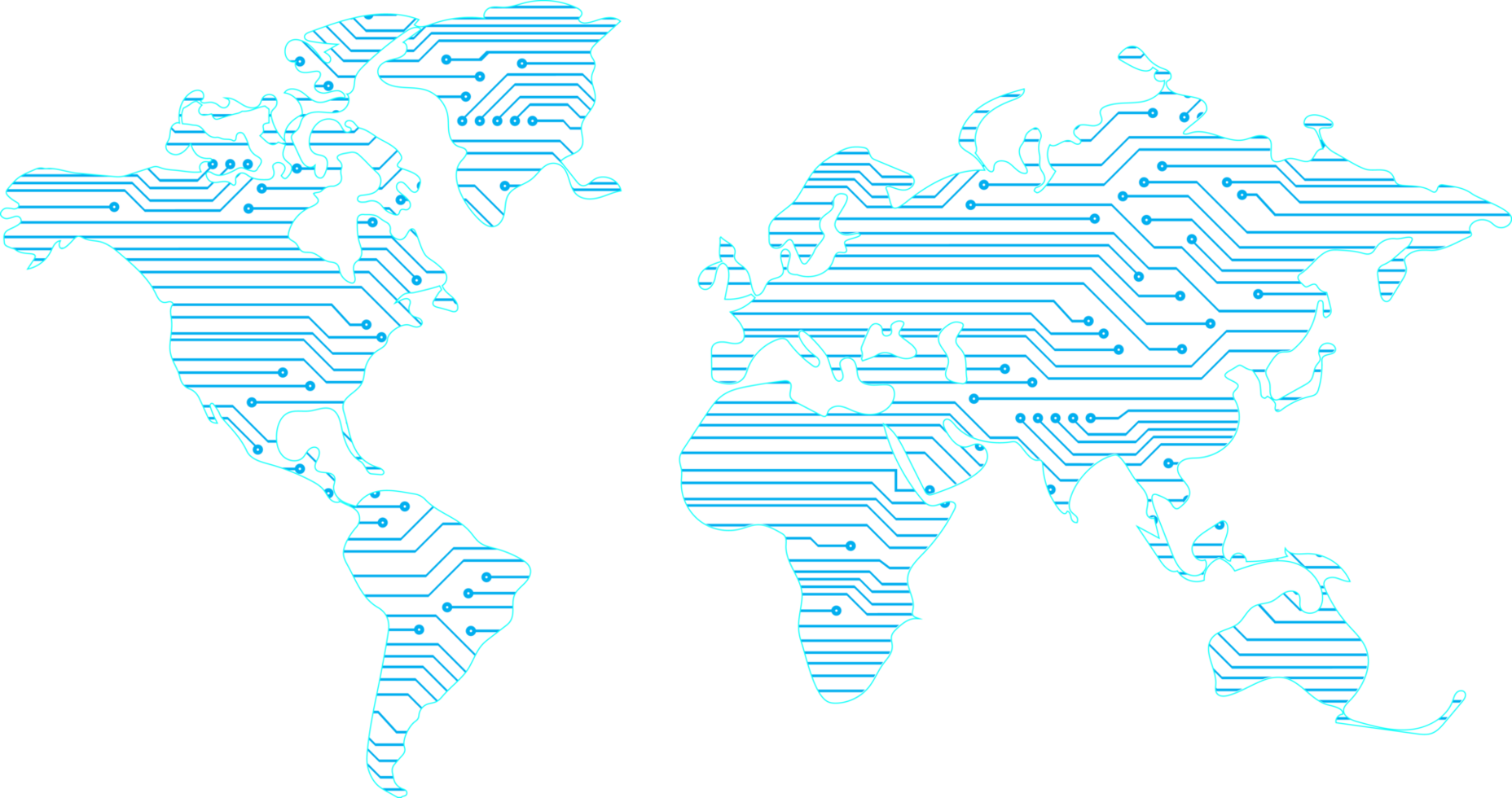 carte du monde de la technologie moderne png