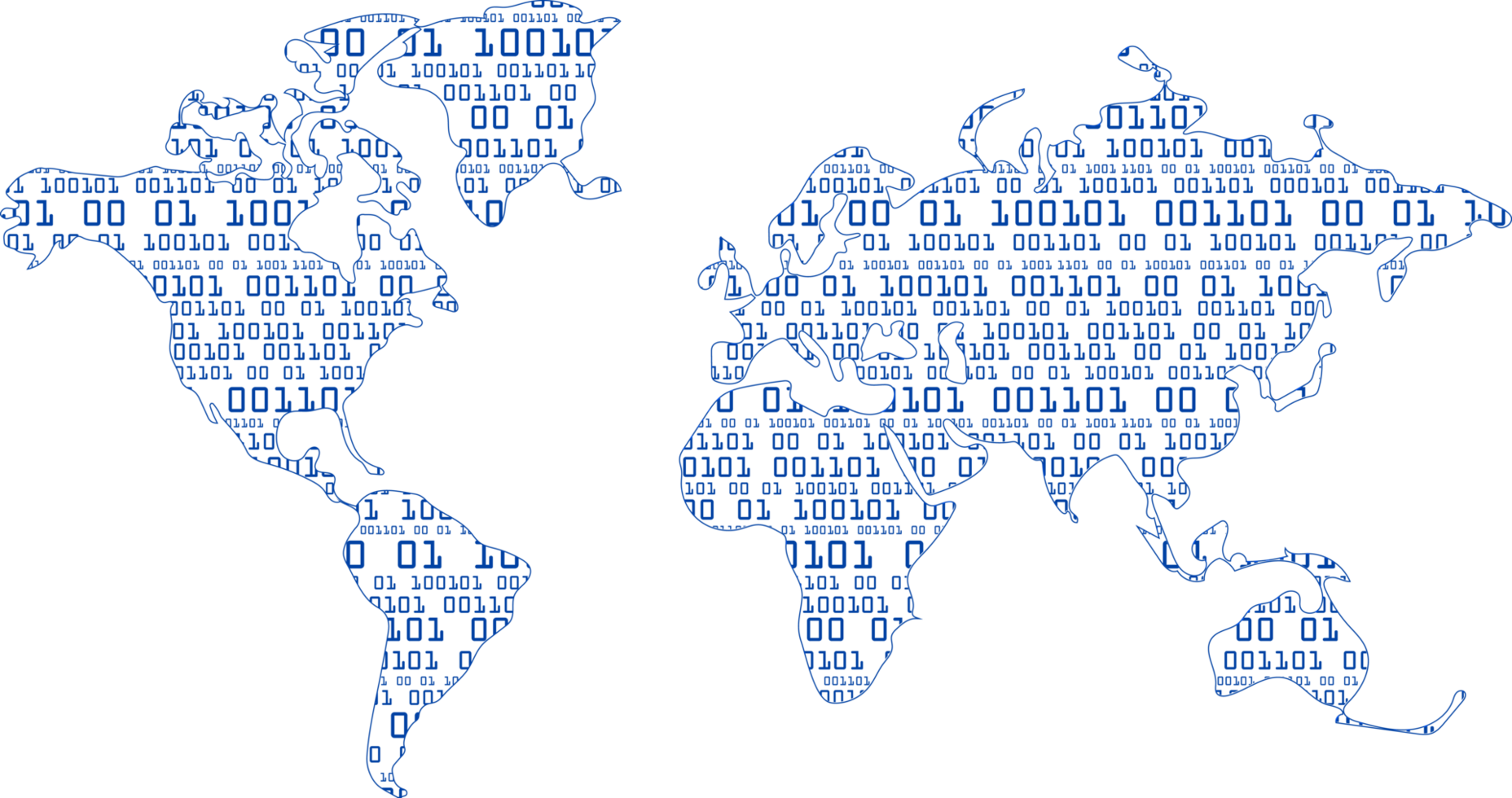 Modern Technology World Map Crop-out png