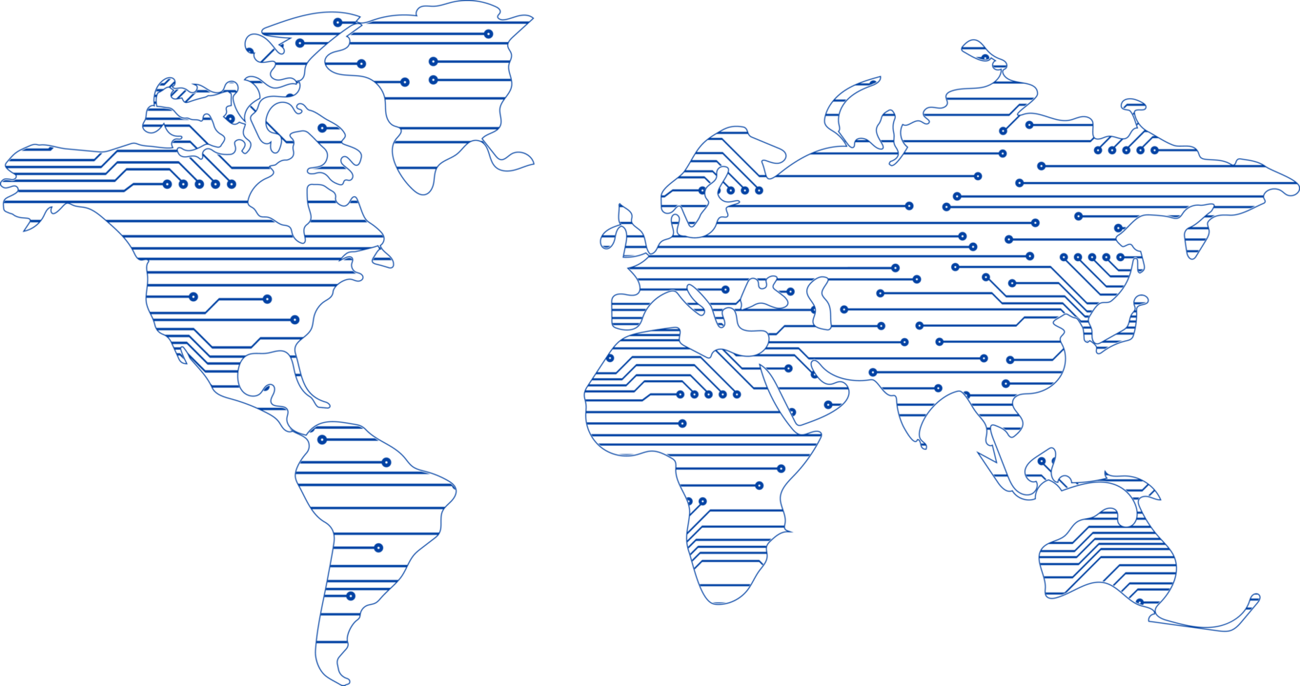 Modern Technology World Map Crop-out png