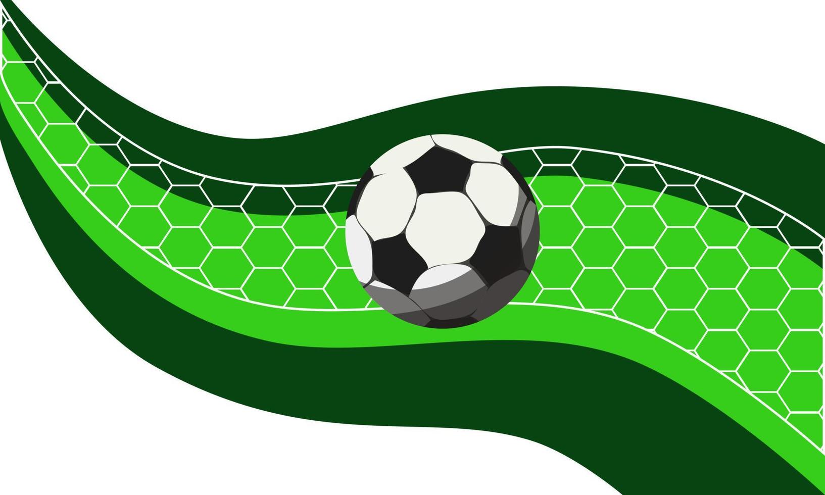 Abstract background in the form of a football field with a ball and a net. Imitation of a football game. The theme of football. The movement of the ball along the line. Banner printing, flyers. vector