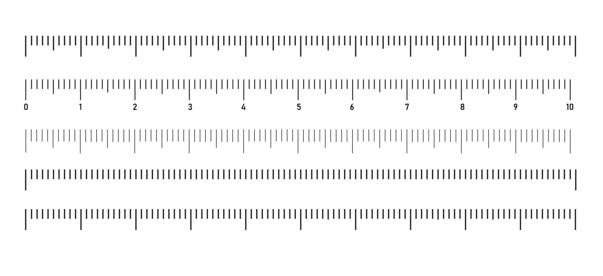 Escala de medición, marcado de 10 centímetros para reglas. ilustración vectorial en estilo plano aislado sobre fondo blanco. vector