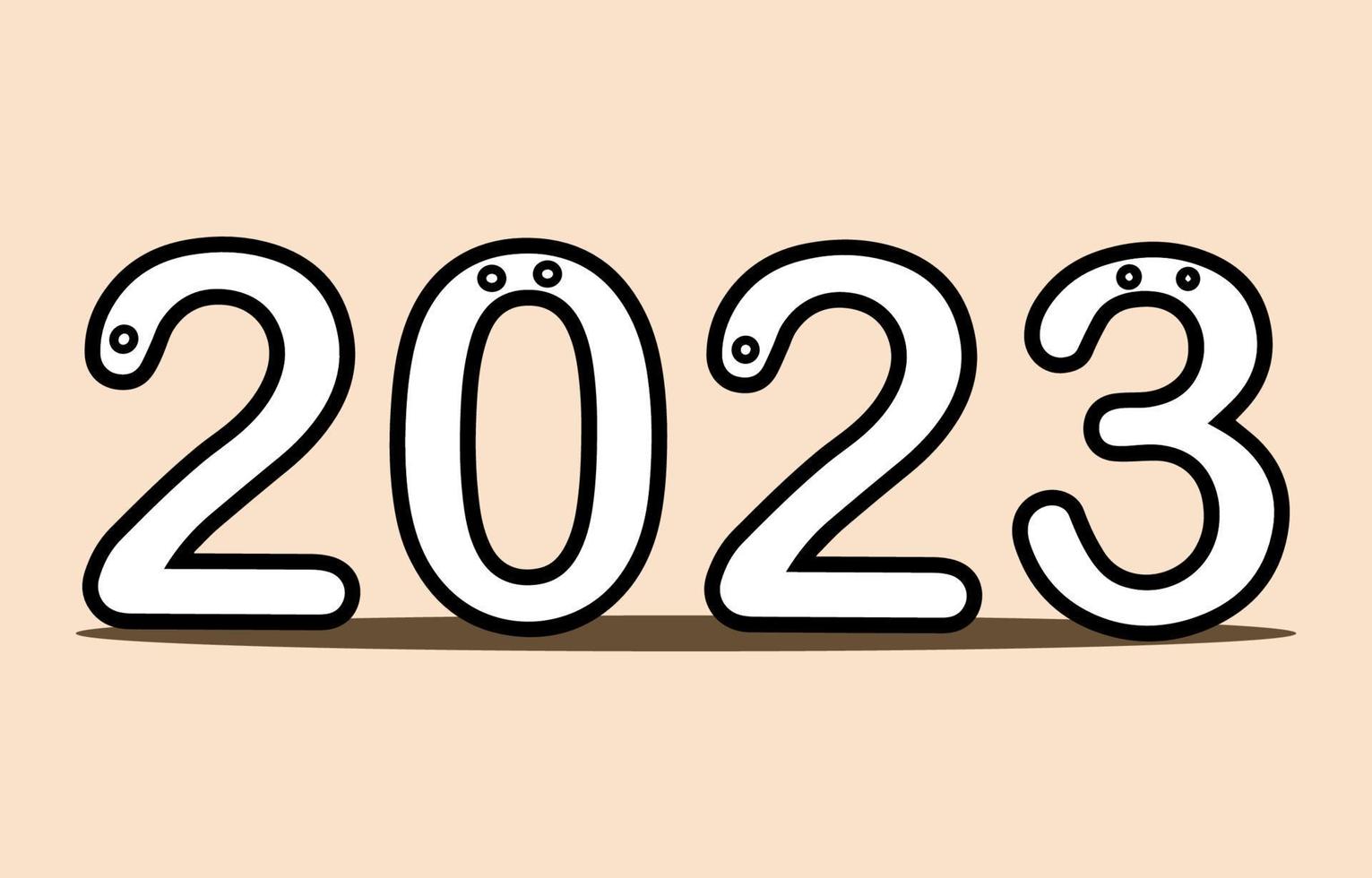 Number 2023, The year of the lord. Concept about writing, simply, yearly, celebrating, anniversary and etc. vector