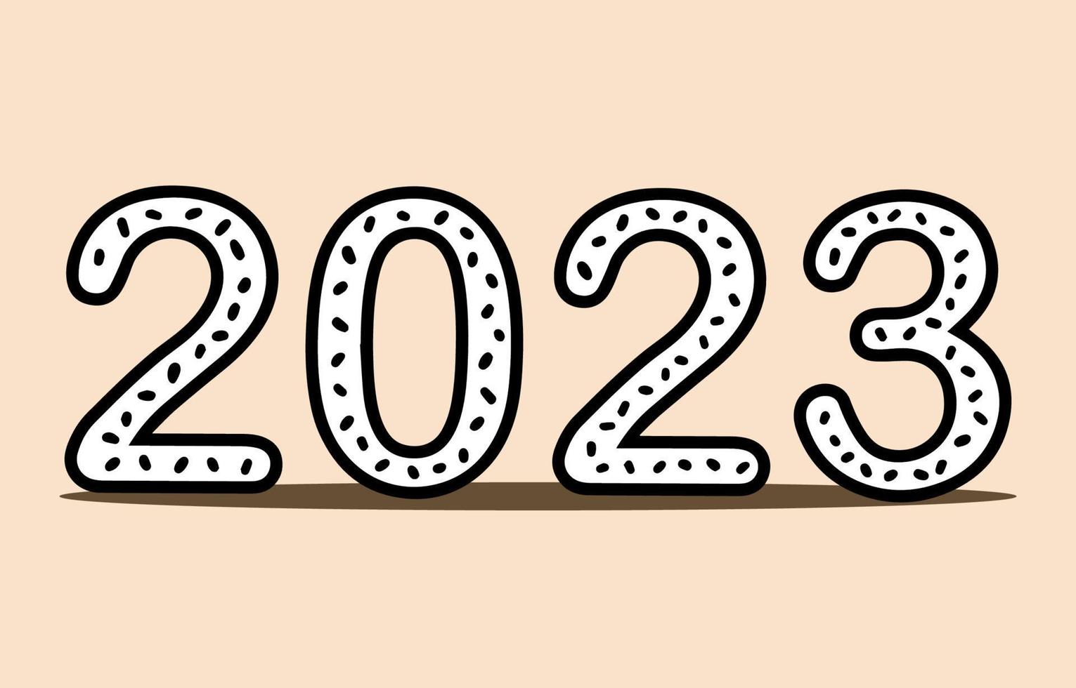 Number 2023, The year of the lord. Concept about writing, simply, yearly, celebrating, anniversary and etc. vector